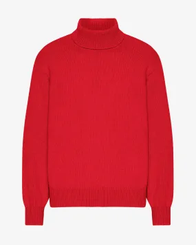 Merino Wool Turtleneck - Scarlet Red