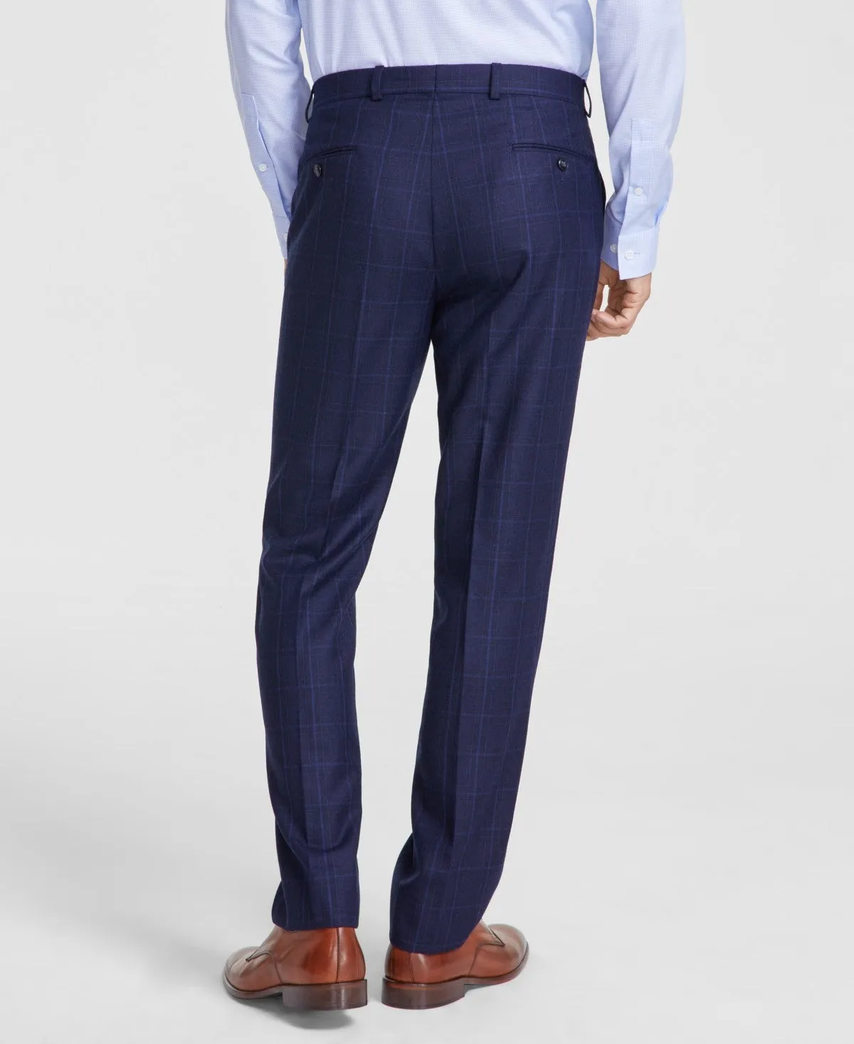 Michael Kors Mens Classic fit Dress Pants 40 / 30 Blue Check Stretch
