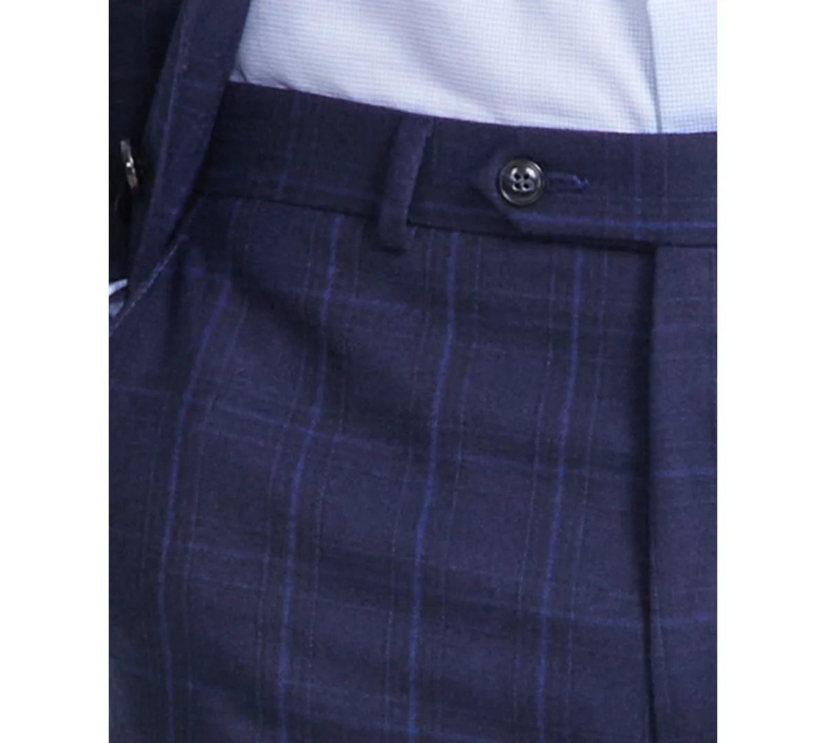 Michael Kors Mens Classic fit Dress Pants 40 / 30 Blue Check Stretch