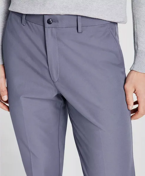 Michael Kors Men's Classic Fit Flat Front Cotton Dress Pants Ash Blue 34 x 34