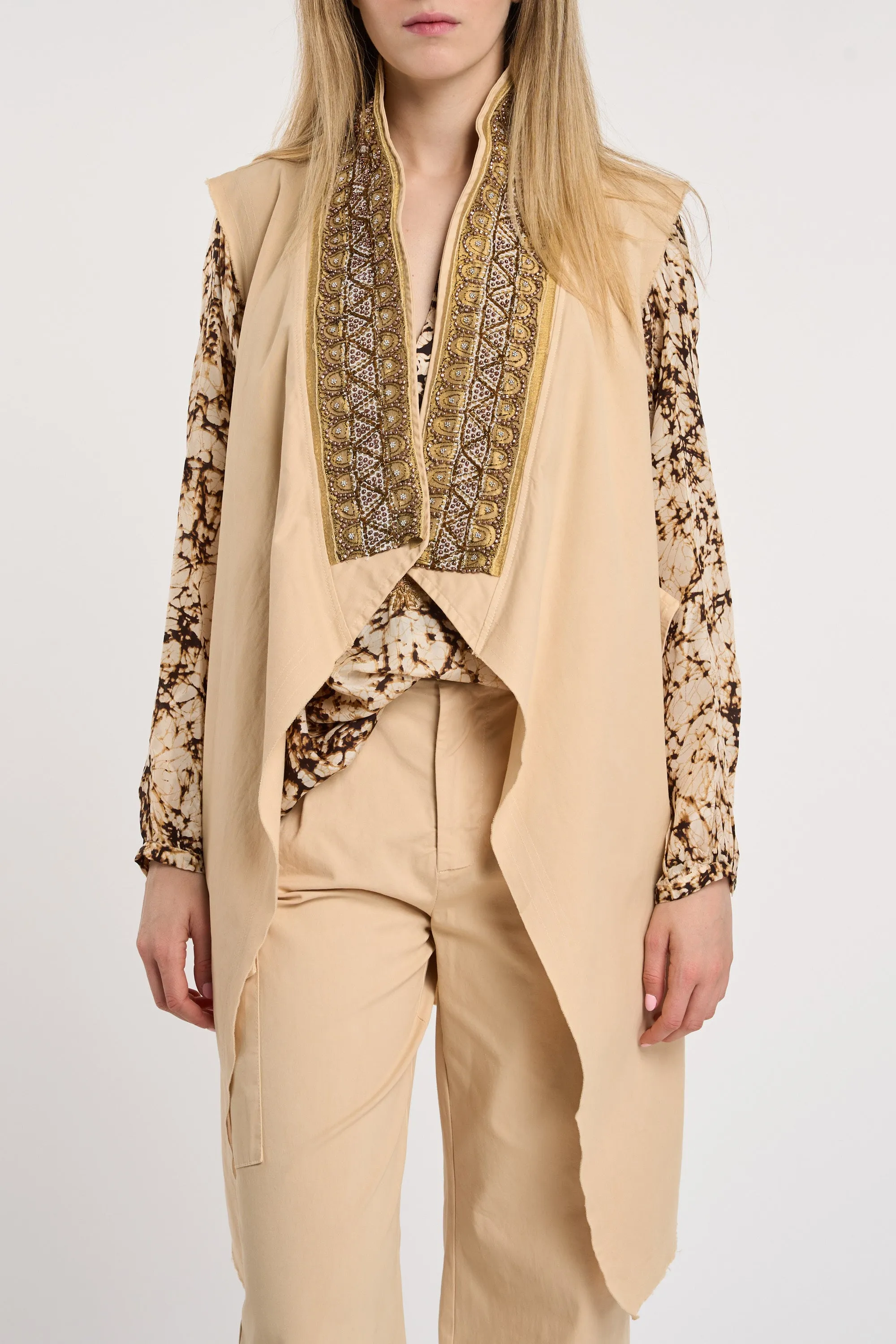 NINA MARS Gilet Lungo con applicazioni 5611
