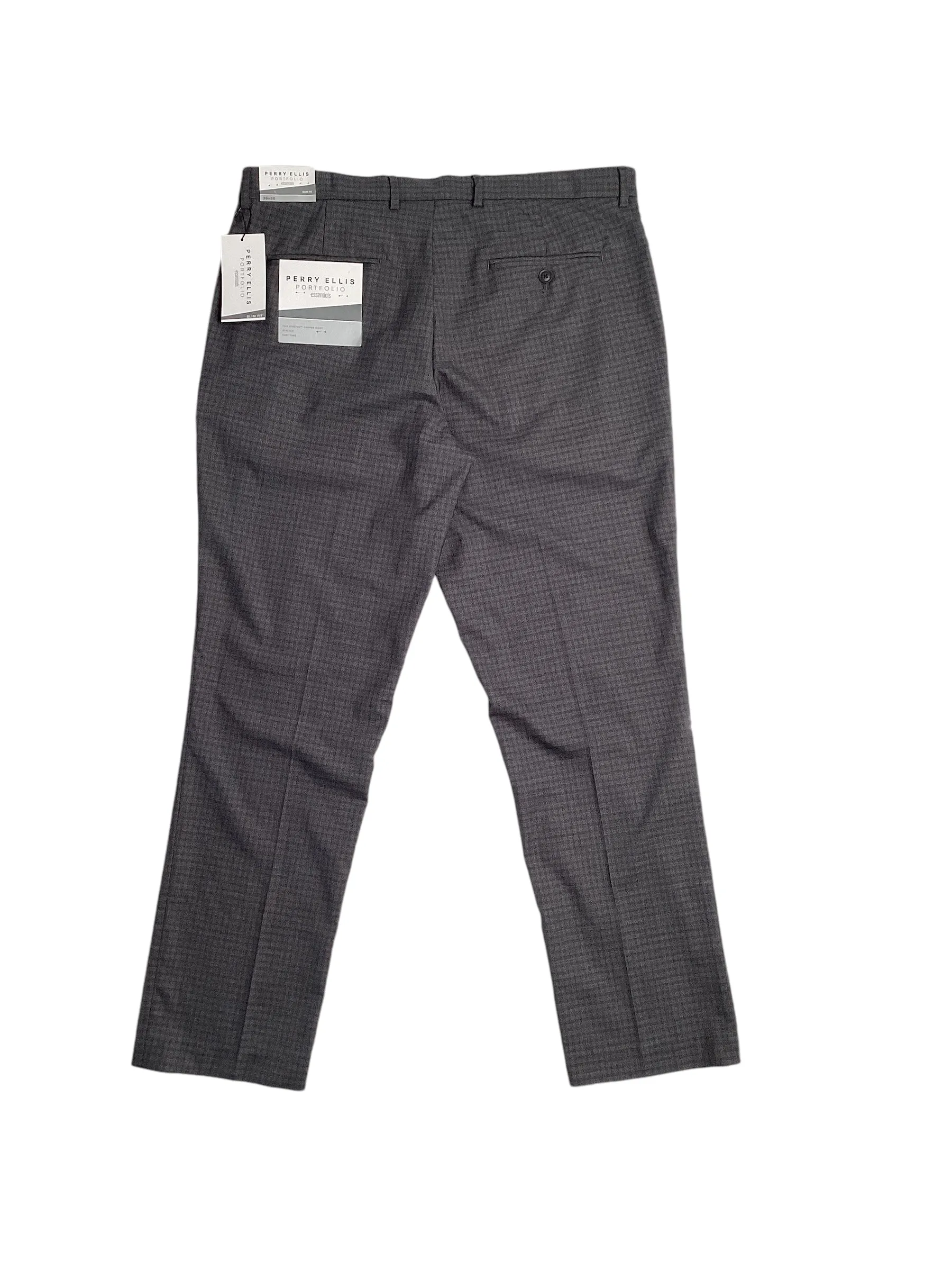 Perry Ellis Portfolio Mens Slim Fit Suit Dress Pants Charcoal Grey 38 x 32