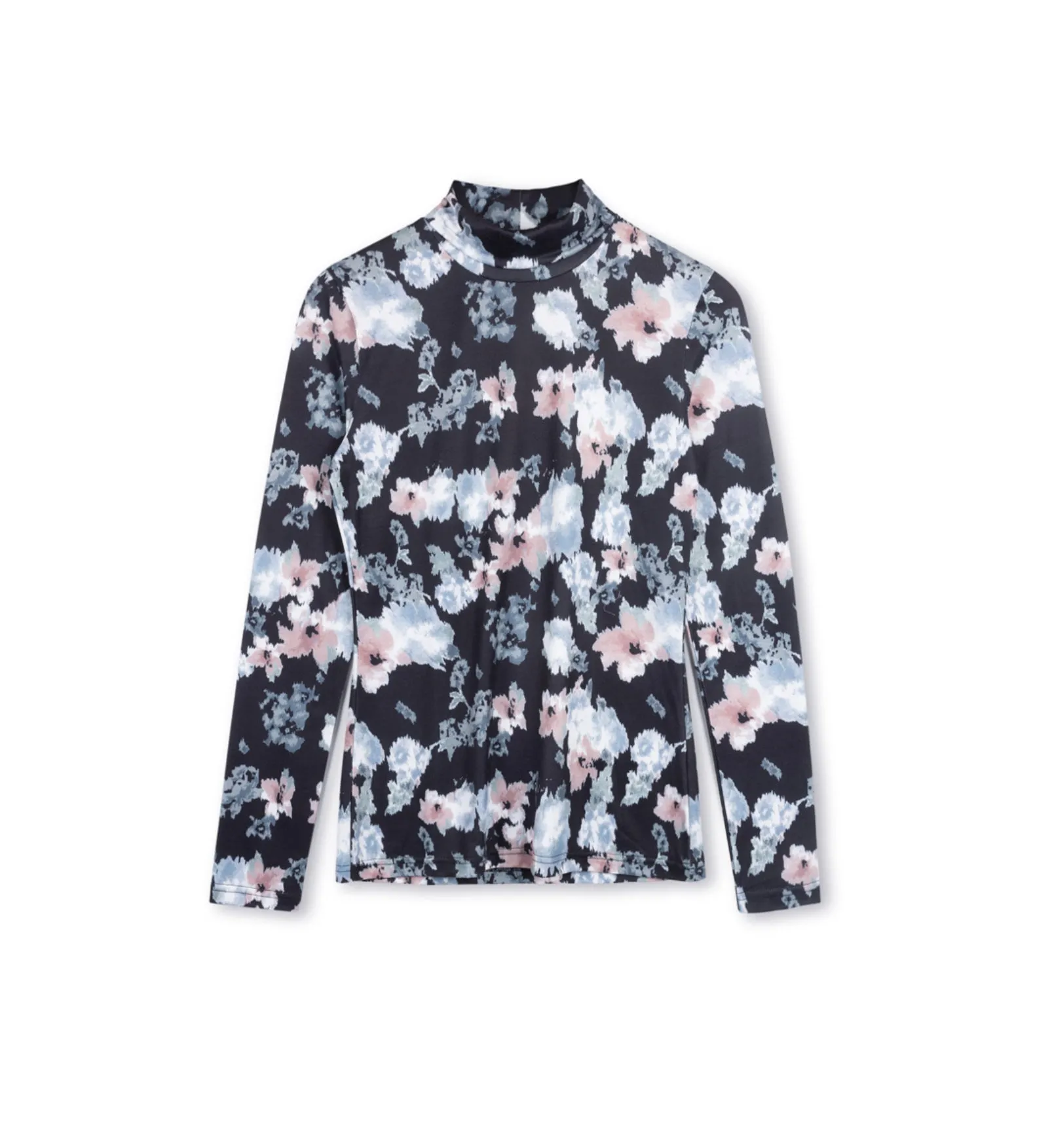PRINTED JERSEY TURTLENECK