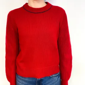 Rag & Bone Red Cashmere Crew Neck Jumper Extra Small