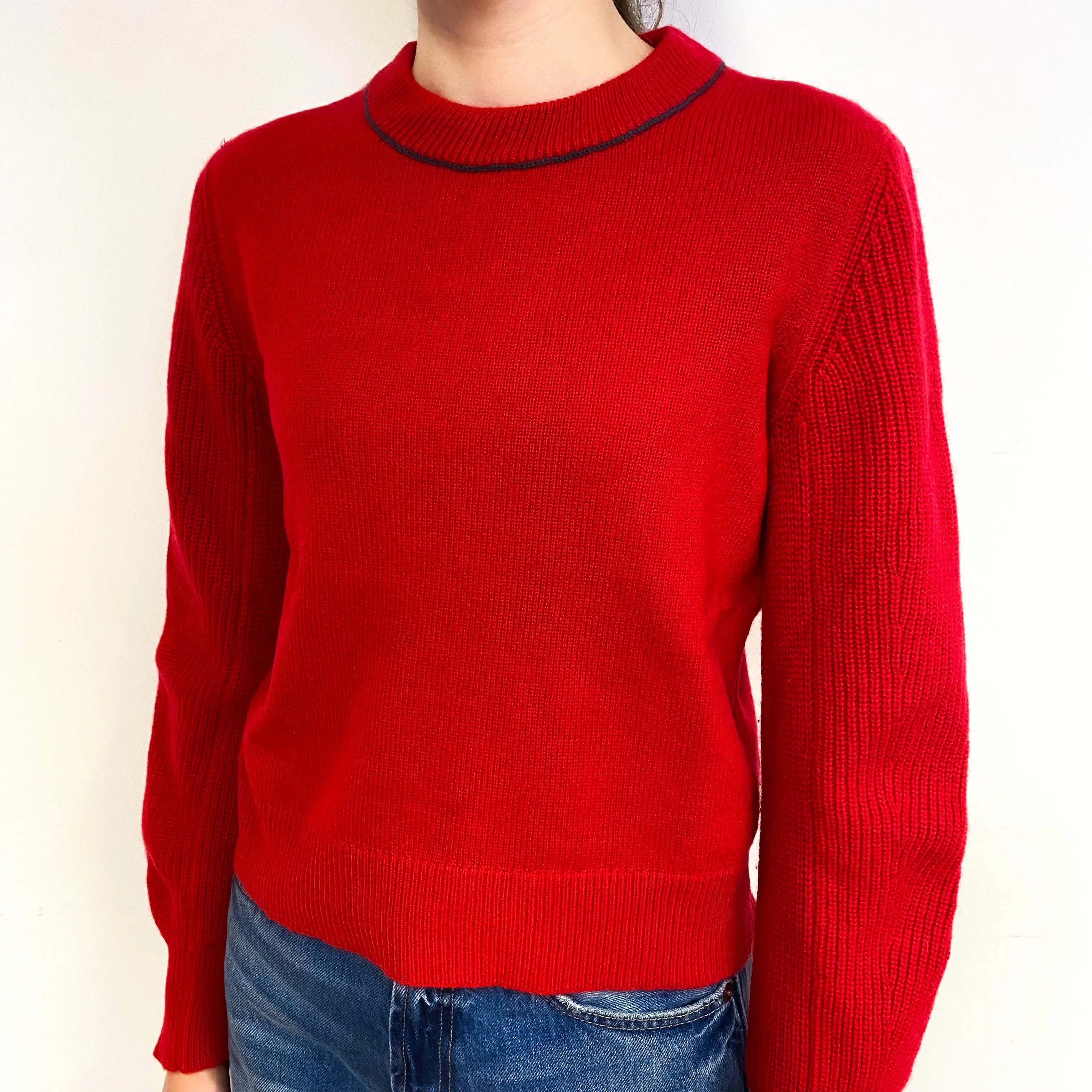 Rag & Bone Red Cashmere Crew Neck Jumper Extra Small