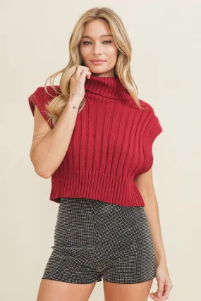 Rib Knit Turtleneck Vest