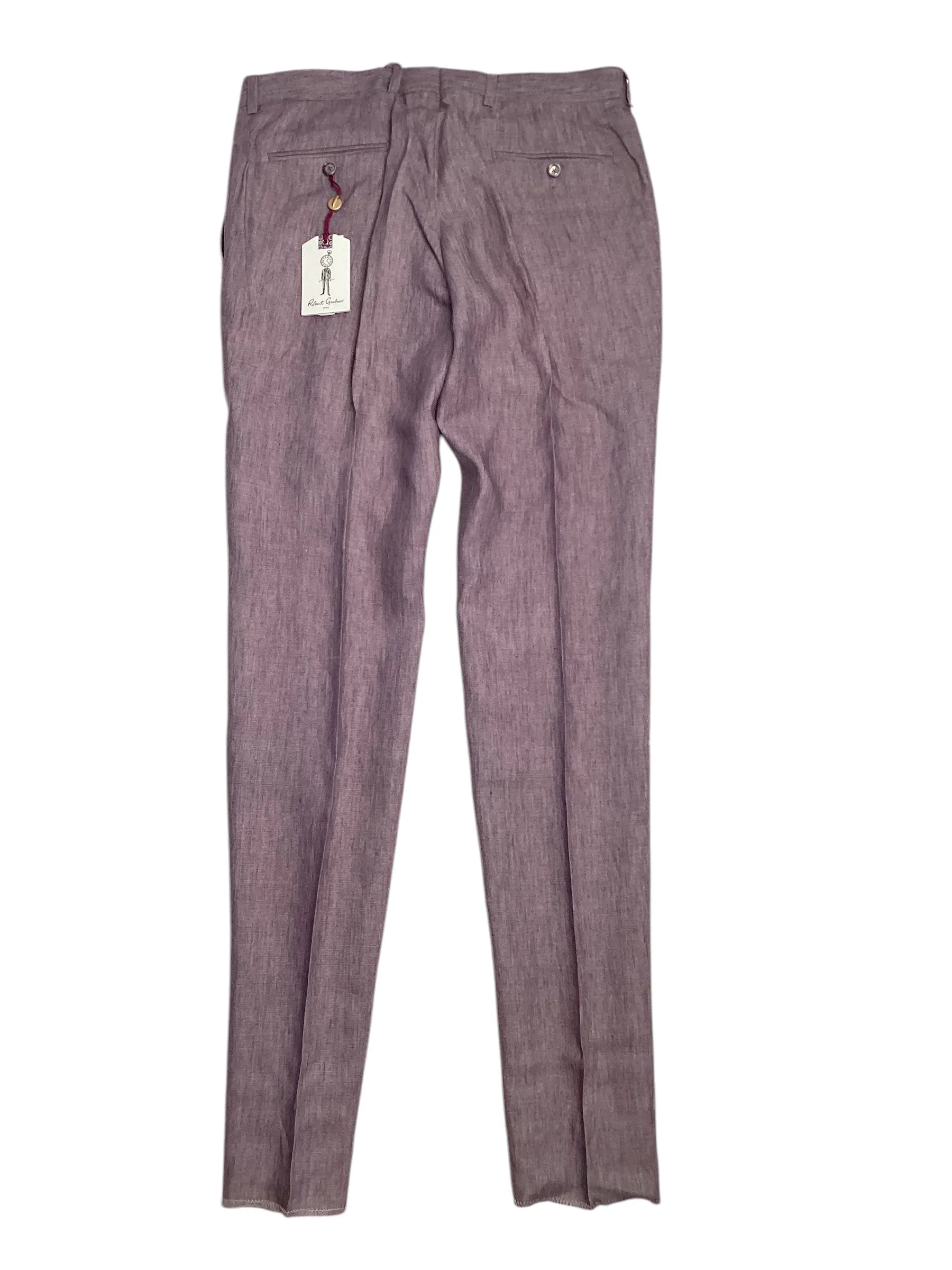 Robert Graham Mens Delave Slim Fit Linen Suit Dress Pants Waist 33 Purple
