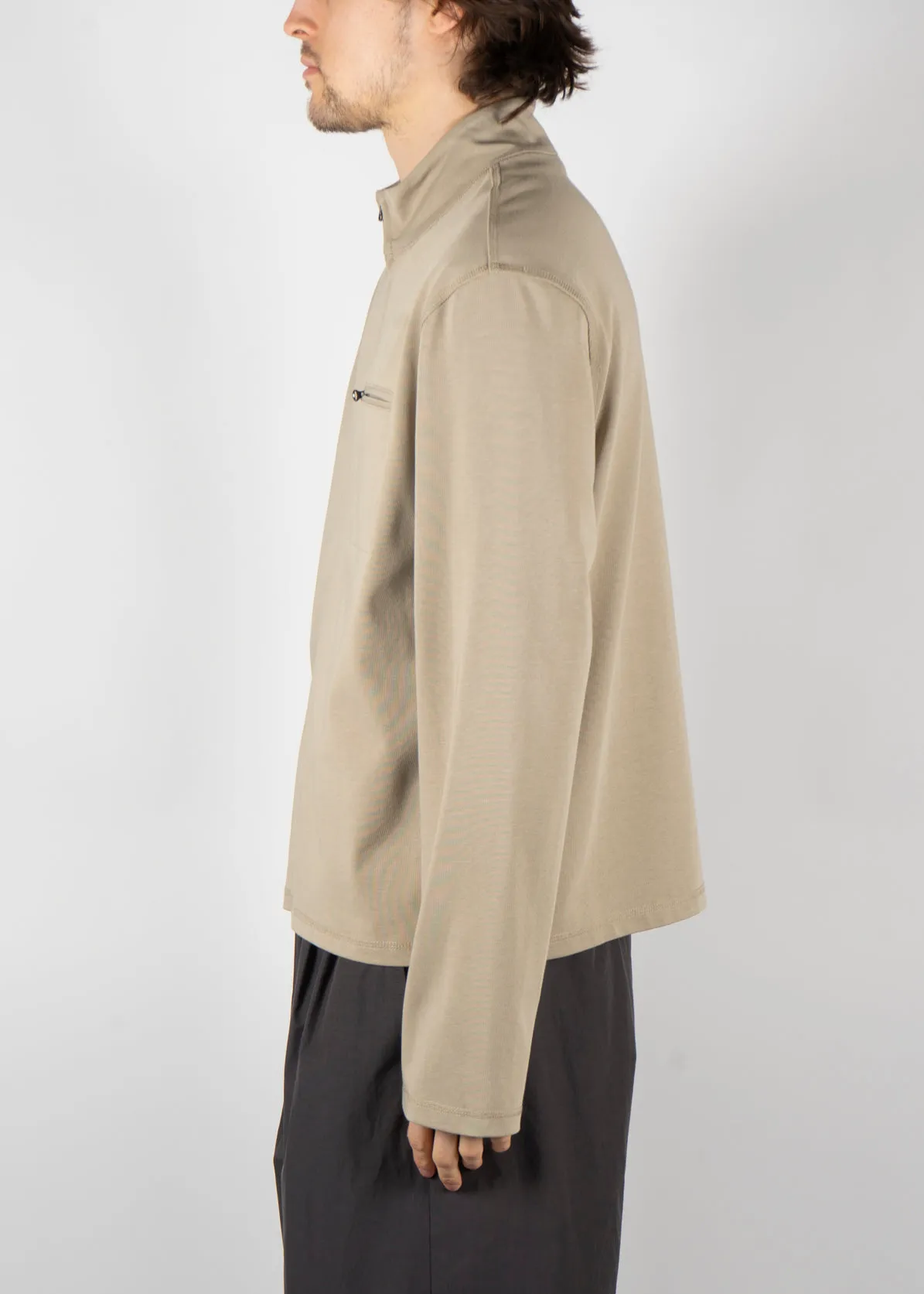 Slim Fit Pocket Jumper Beige