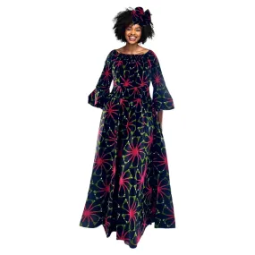 Smocked Ankara Maxi Dress