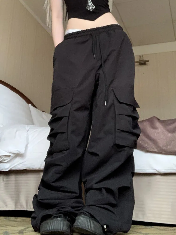 Streetwear Baggy Low Waist Y2K Rockmore Parachute Sweatpants