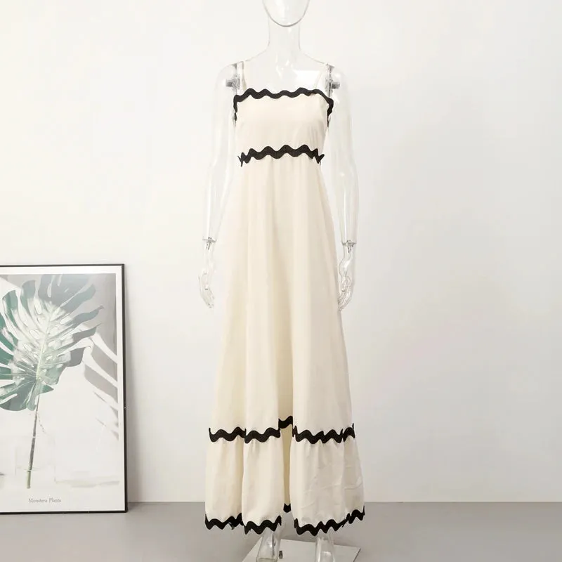 Striped Contrasting Maxi Dress