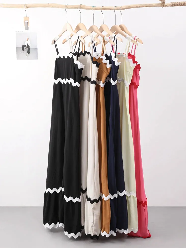 Striped Contrasting Maxi Dress