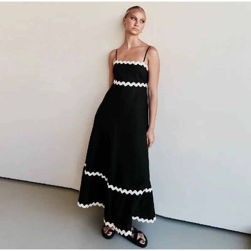 Striped Contrasting Maxi Dress