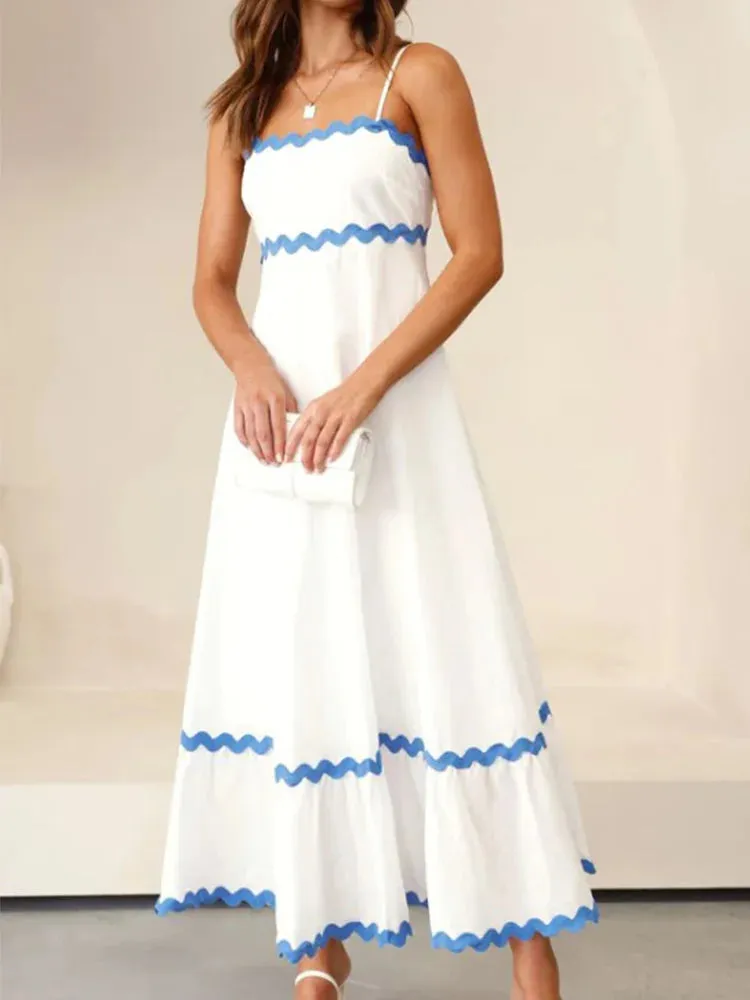 Striped Contrasting Maxi Dress