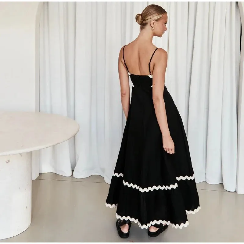 Striped Contrasting Maxi Dress