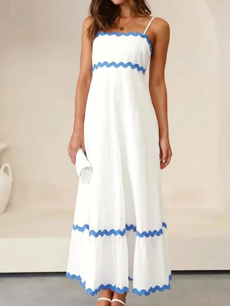 Striped Contrasting Maxi Dress
