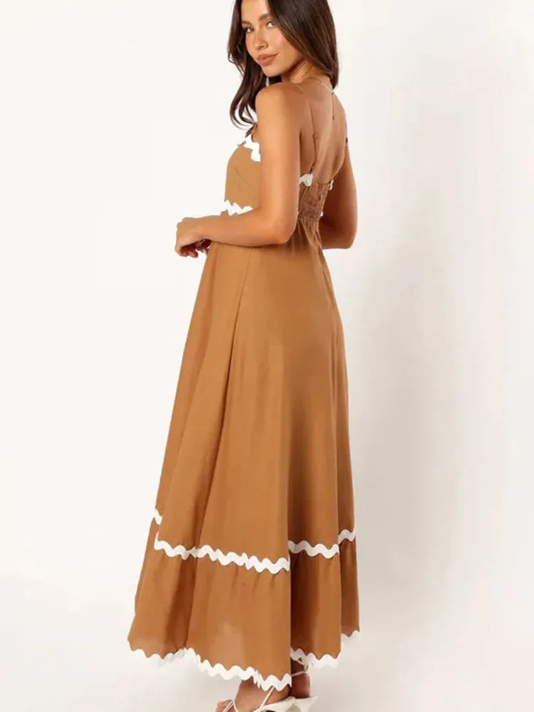 Striped Contrasting Maxi Dress
