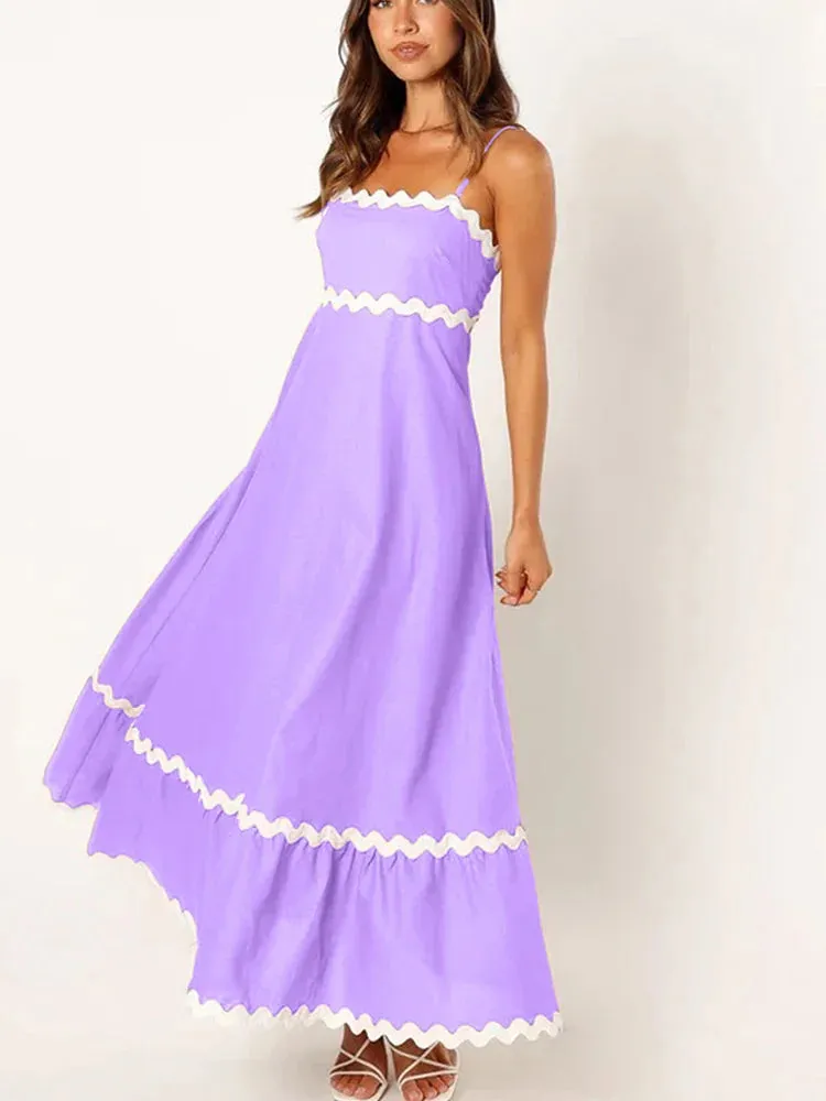 Striped Contrasting Maxi Dress