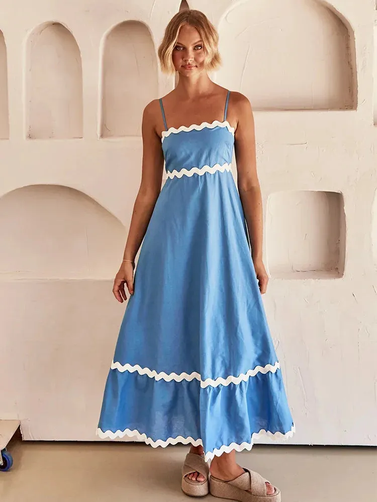 Striped Contrasting Maxi Dress