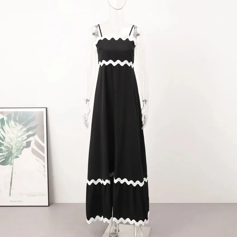 Striped Contrasting Maxi Dress