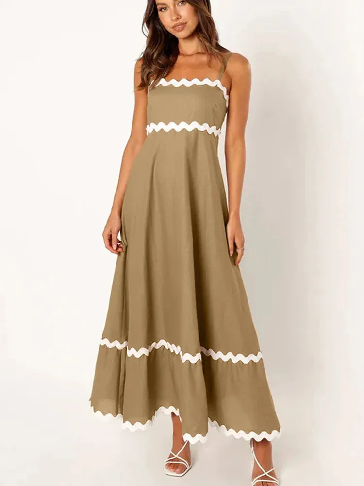 Striped Contrasting Maxi Dress