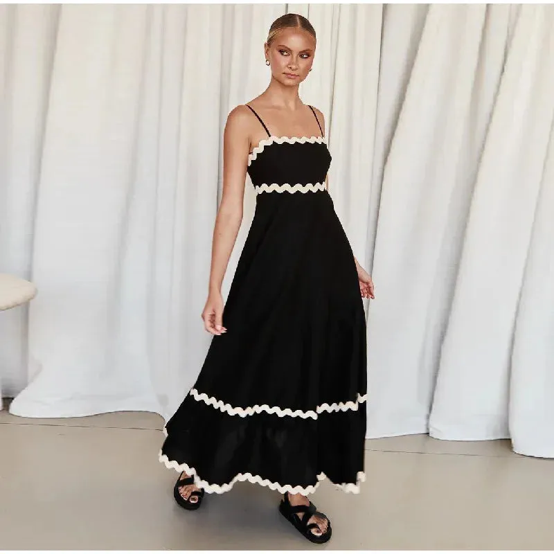 Striped Contrasting Maxi Dress