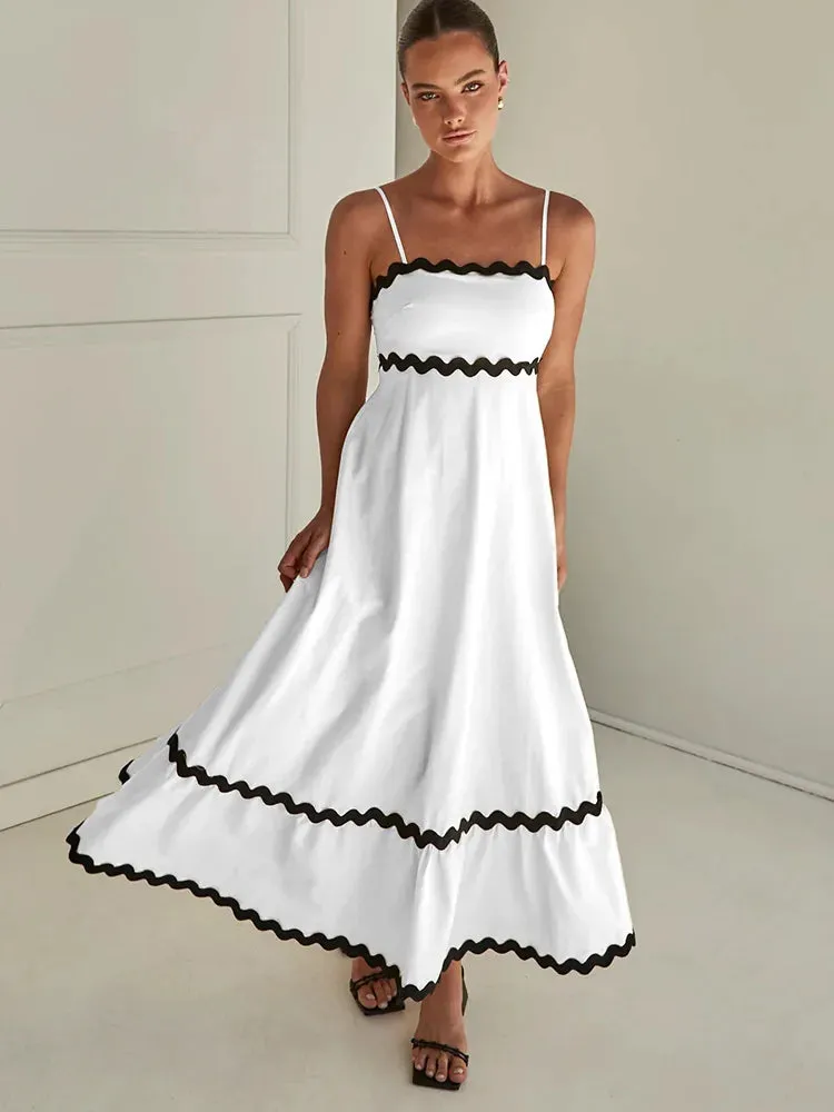 Striped Contrasting Maxi Dress