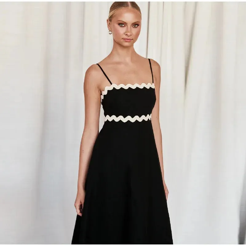 Striped Contrasting Maxi Dress