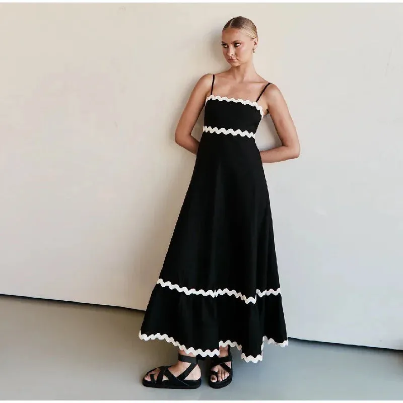 Striped Contrasting Maxi Dress