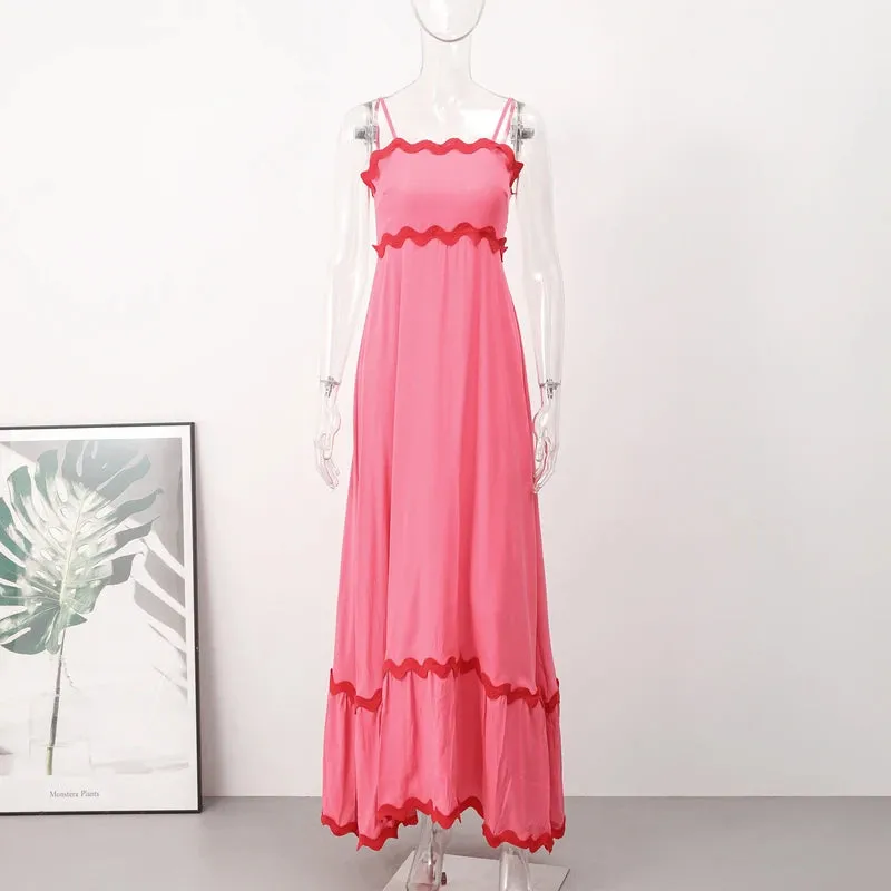 Striped Contrasting Maxi Dress