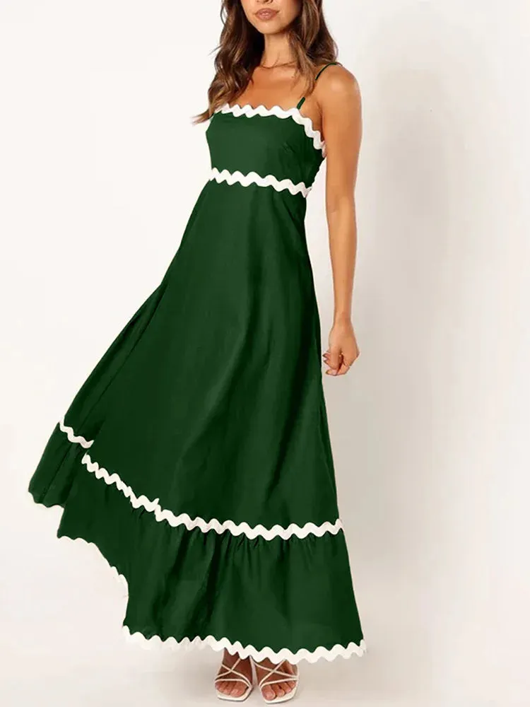 Striped Contrasting Maxi Dress