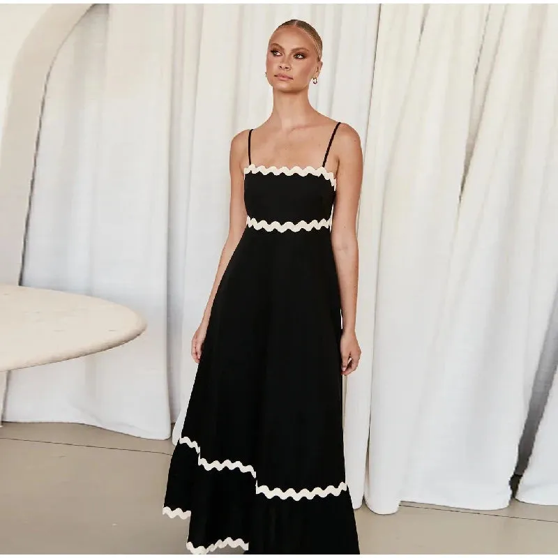 Striped Contrasting Maxi Dress