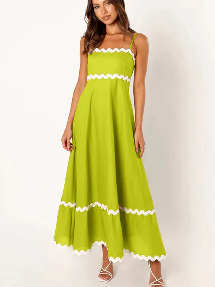 Striped Contrasting Maxi Dress
