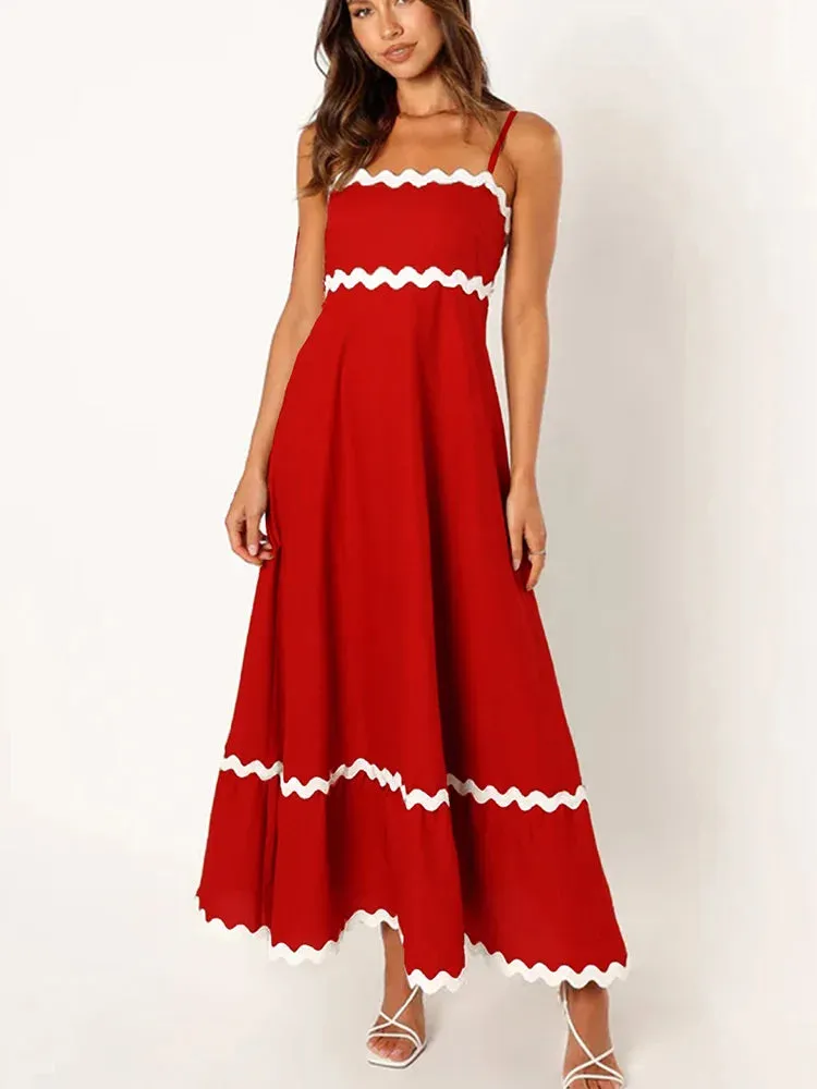 Striped Contrasting Maxi Dress
