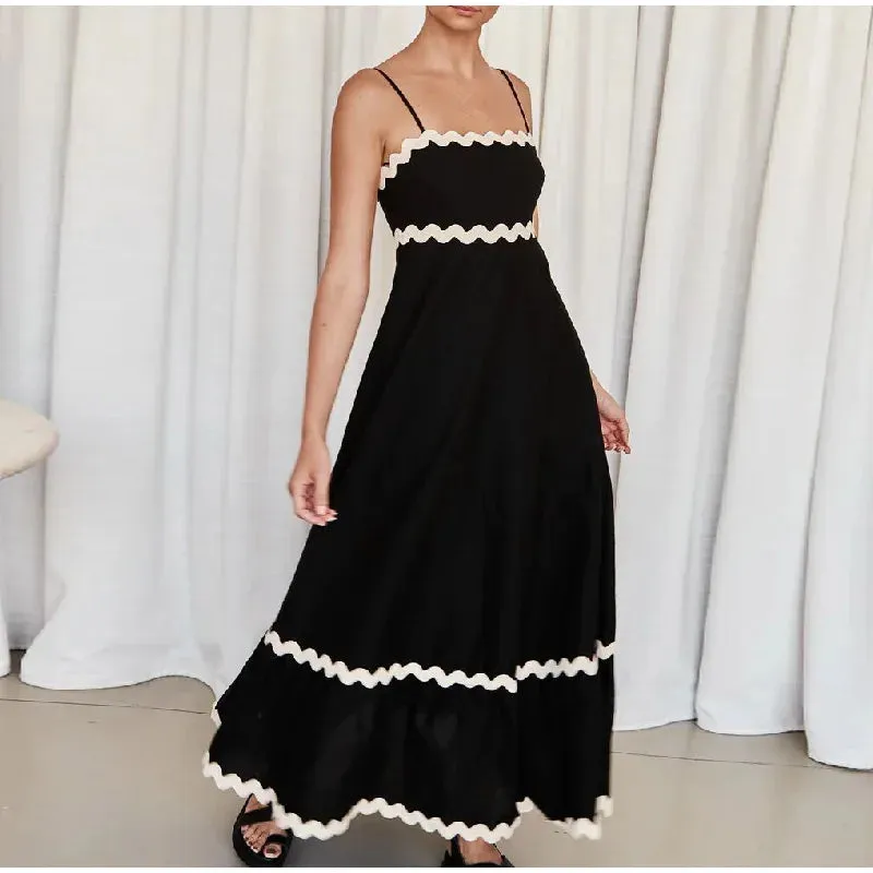 Striped Contrasting Maxi Dress