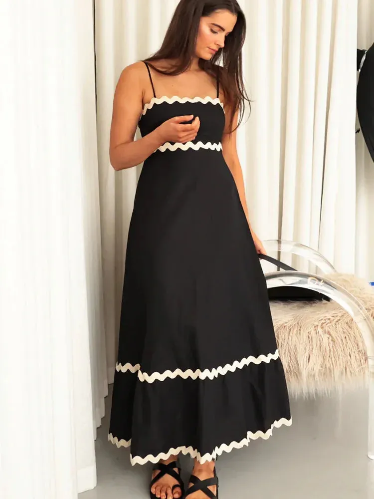 Striped Contrasting Maxi Dress