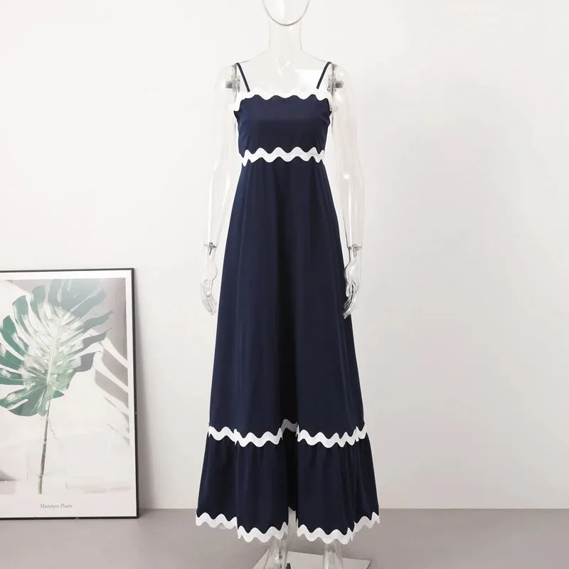 Striped Contrasting Maxi Dress