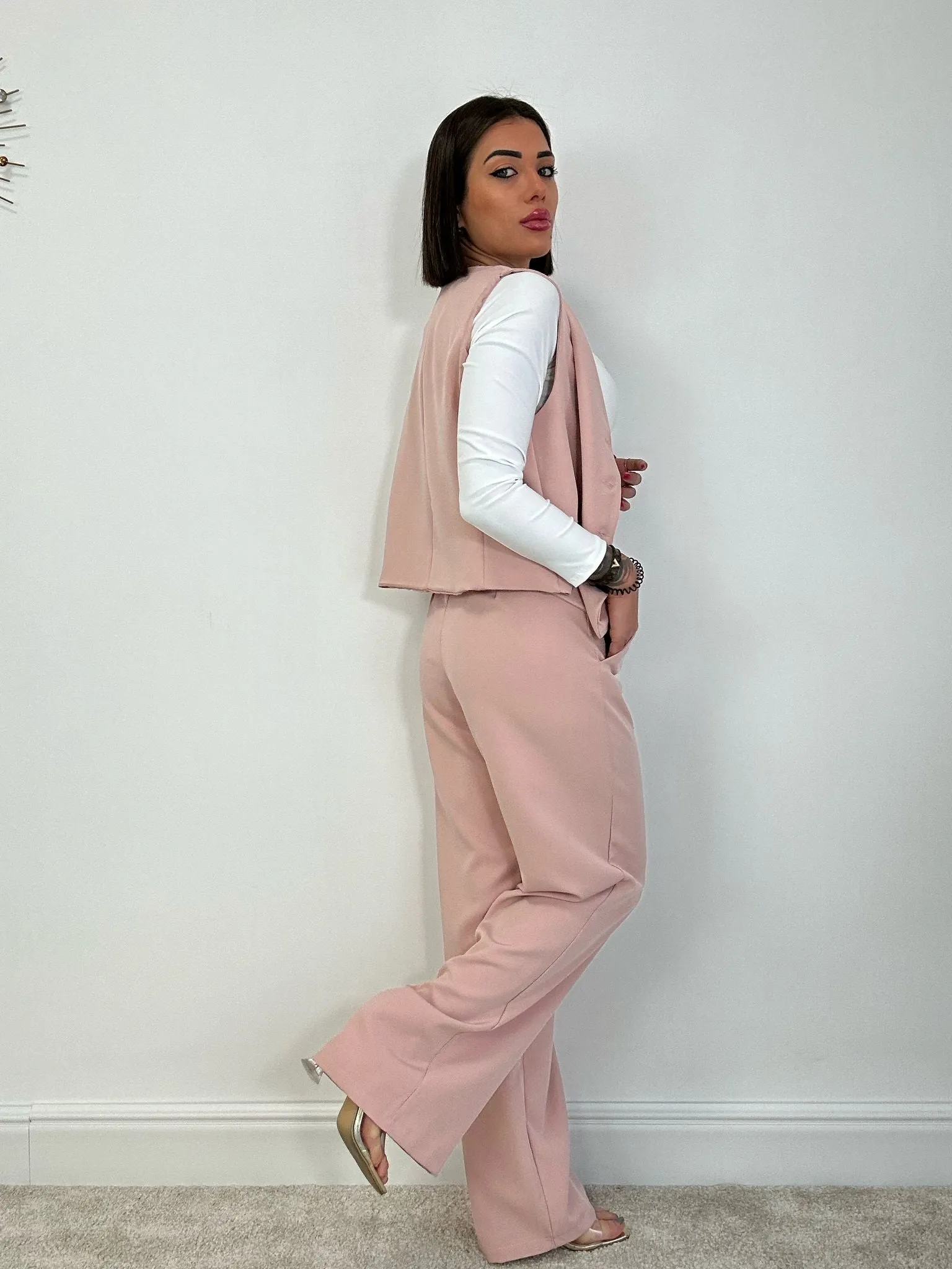 Tailleur Hilary (Gilet   Pantalone) Rosa Antico