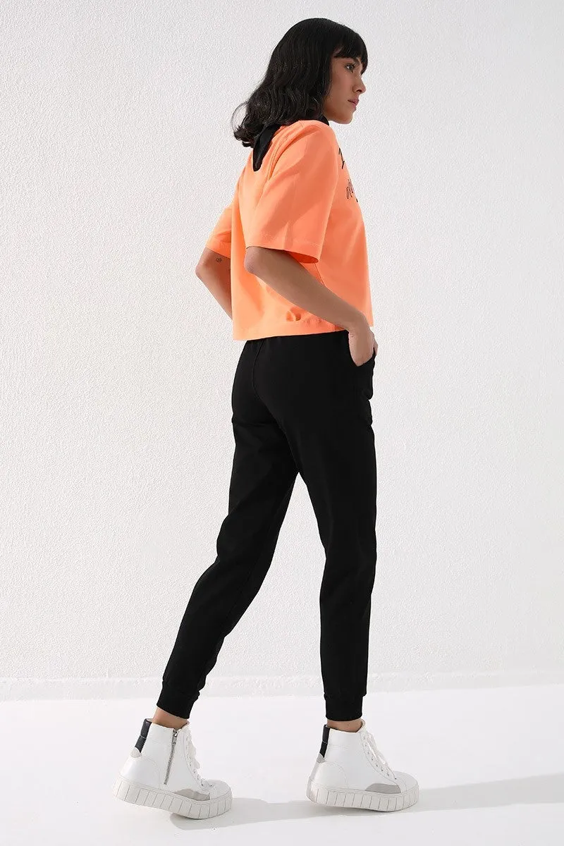 TMY Black High Waist Jogger Comfort Fit Cuffed Women's Sweatpants - 94561 - Rocky Mount