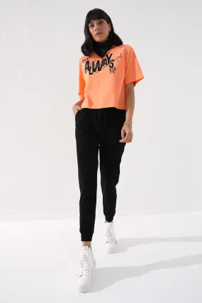TMY Black High Waist Jogger Comfort Fit Cuffed Women's Sweatpants - 94561 - Rocky Mount