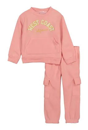 Toddler Girls West Coast Sweatshirt and Cargo Sweatpants