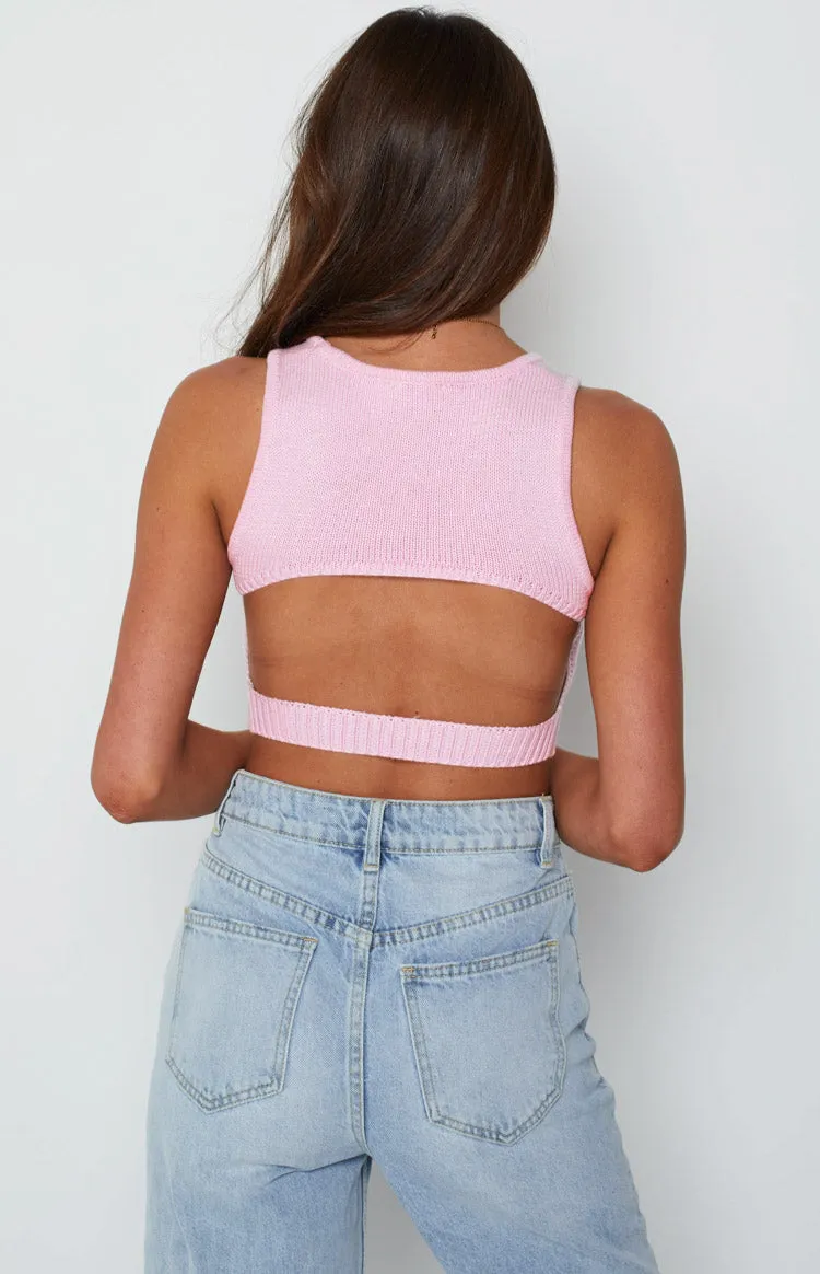 Trixie Pink Back Strap Top