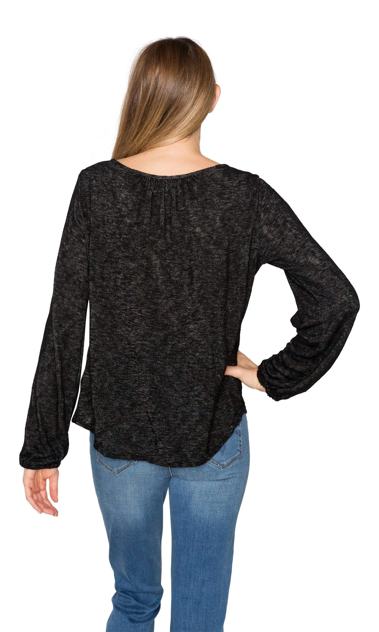 Velvet by Graham & Spencer Bellatrix Slit Sleeve Textured Knit Top