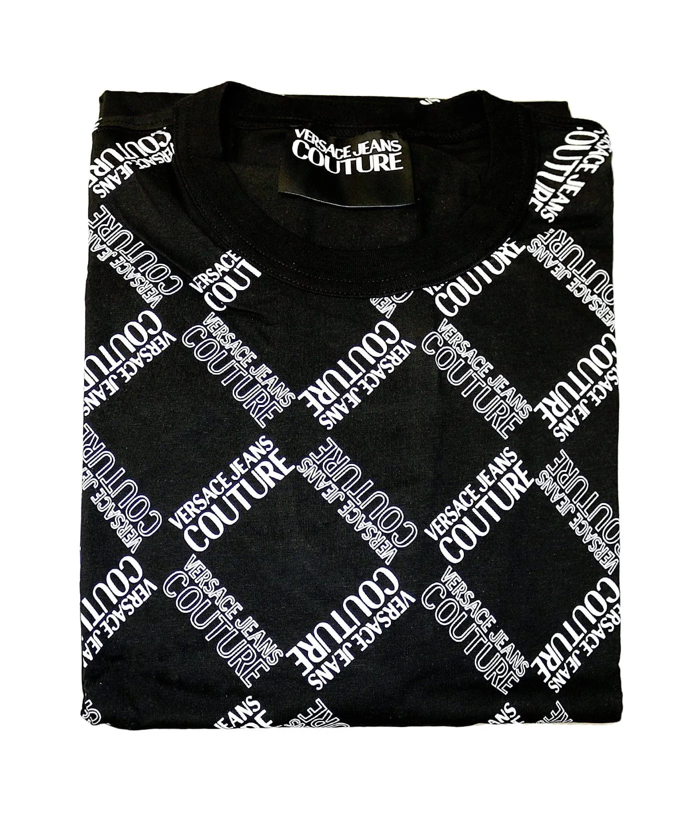 Versace Jeans Couture Black Tile Signature Print T-Shirt-