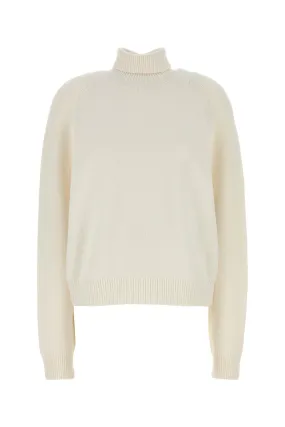 White cashmere blend sweater