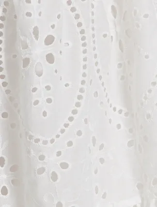 White Embroidered Lace Maxi Skirt